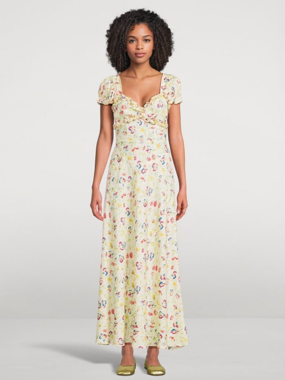 Doen NWOT Valerine Bias-Cut Dress In Floral Print S